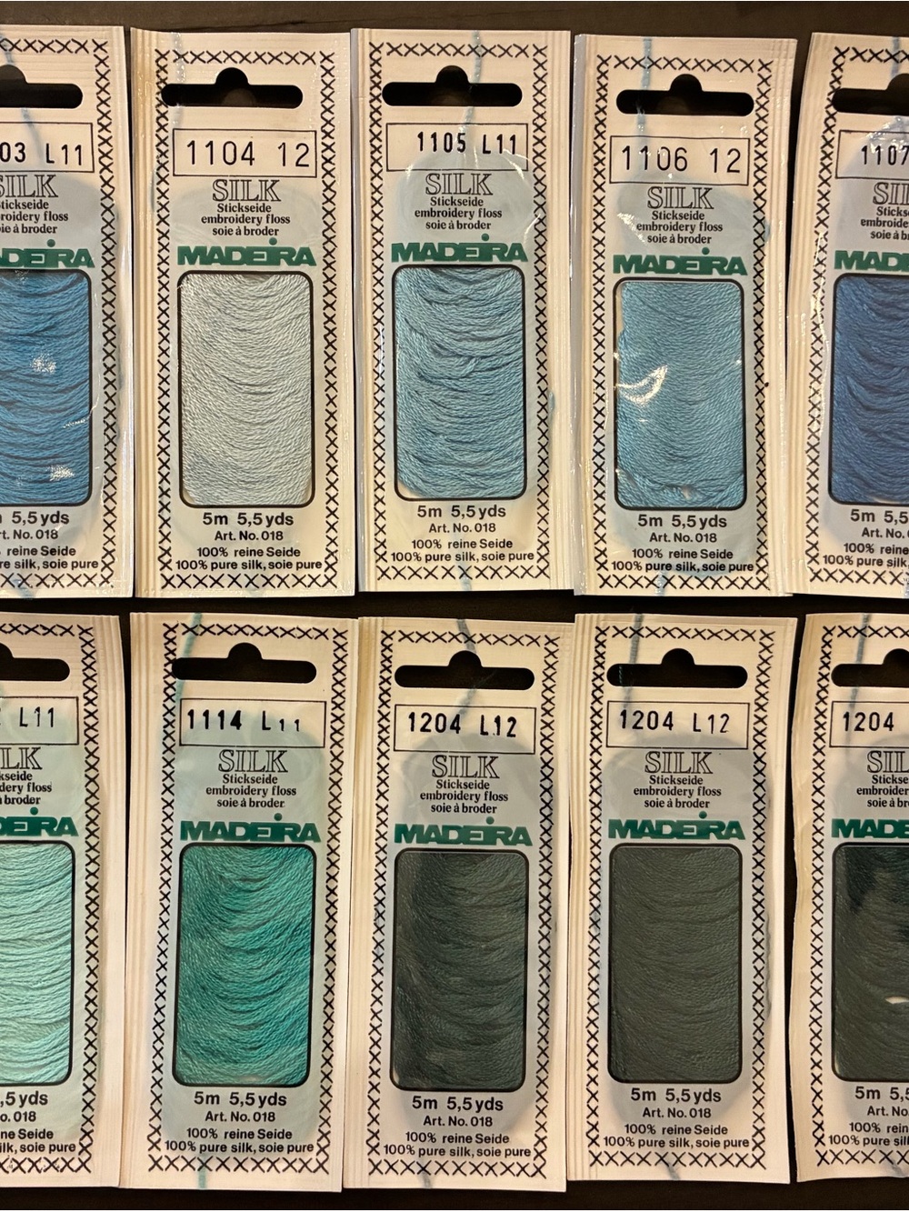 Madeira Silk Embroidery Floss Assorted Lot of 10